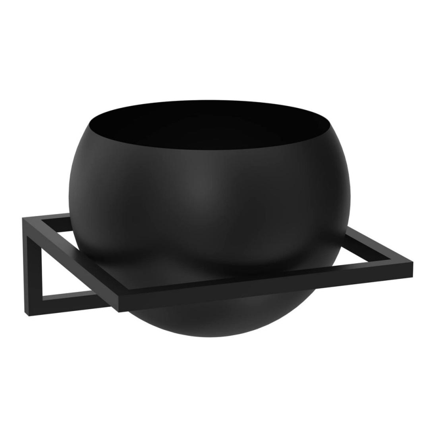Floreira de parede 27x29 cm preto