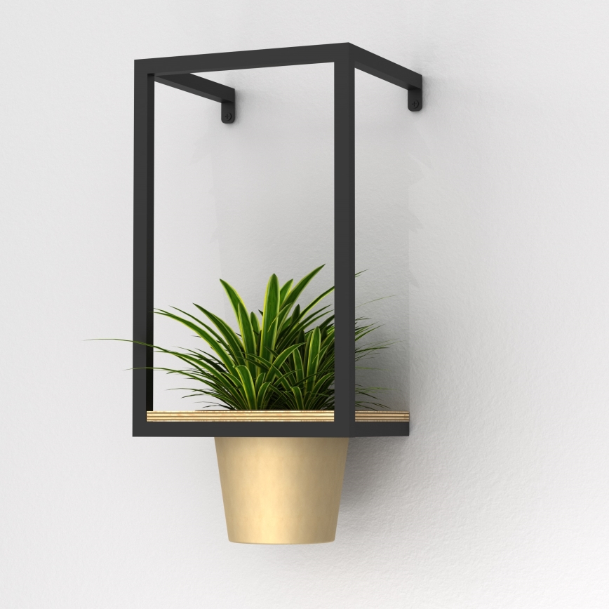 Floreira de parede 38x18 cm dourado