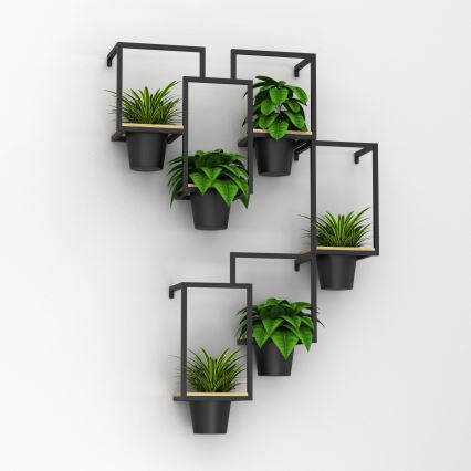 Floreira de parede 38x18 cm preto