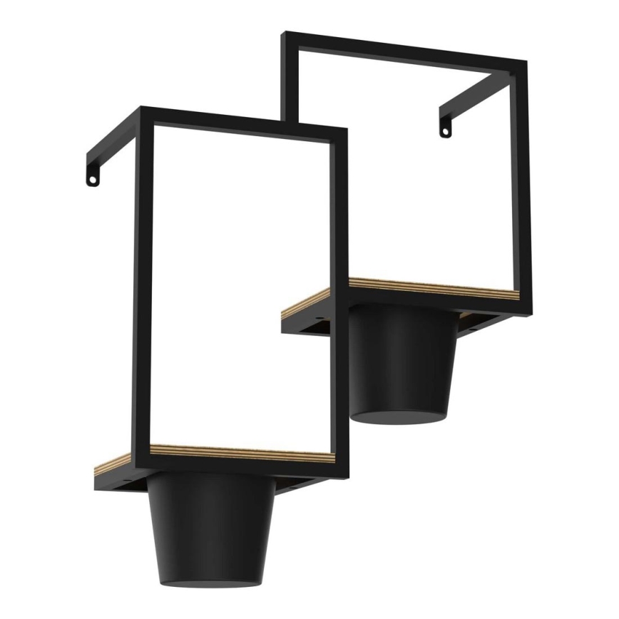 Floreira de parede 46x36 cm preto