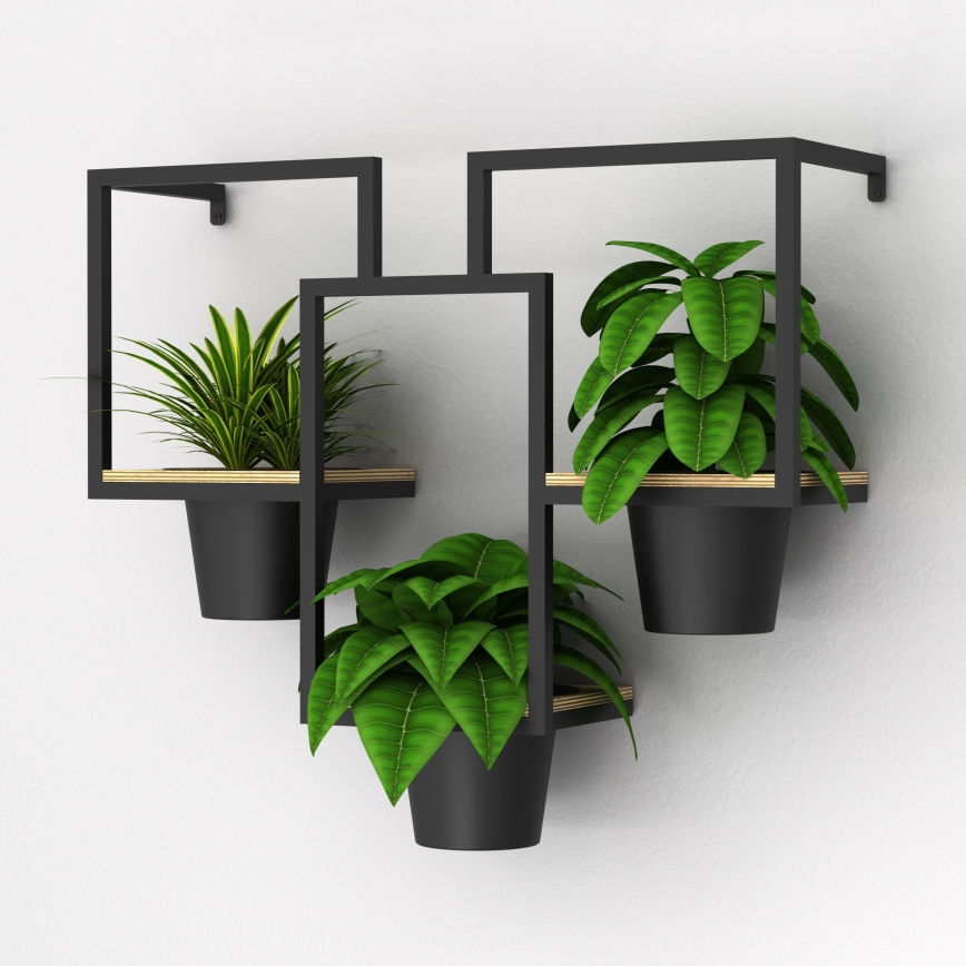 Floreira de parede 46x53 cm preto