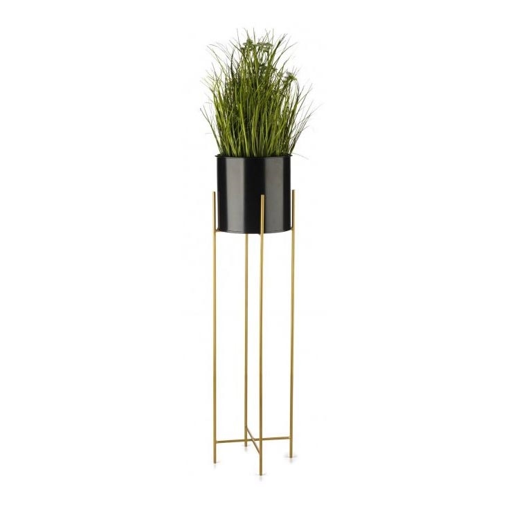 Floreira metálica OSLO 95x17 cm preto/dourado