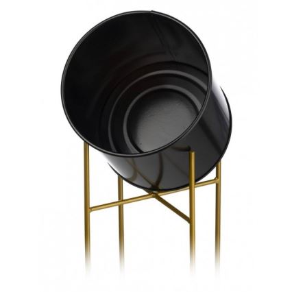 Floreira metálica OSLO 95x17 cm preto/dourado