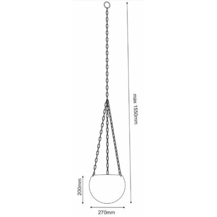 Floreira suspensa 155x27 cm preto