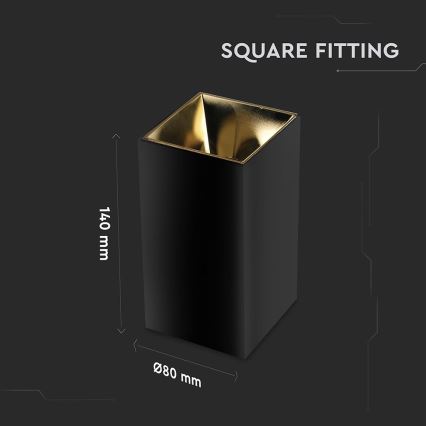 Foco 1xGU10/35W/230V preto/dourado