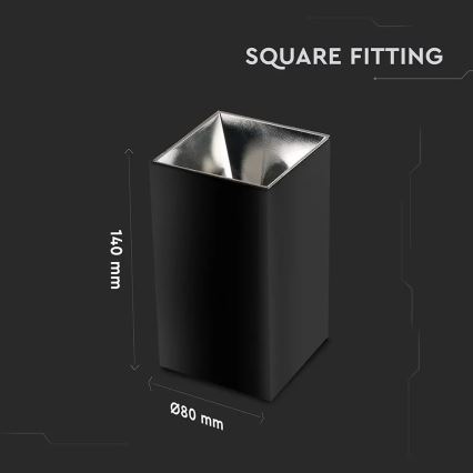 Foco 1xGU10/35W/230V preto/prateado