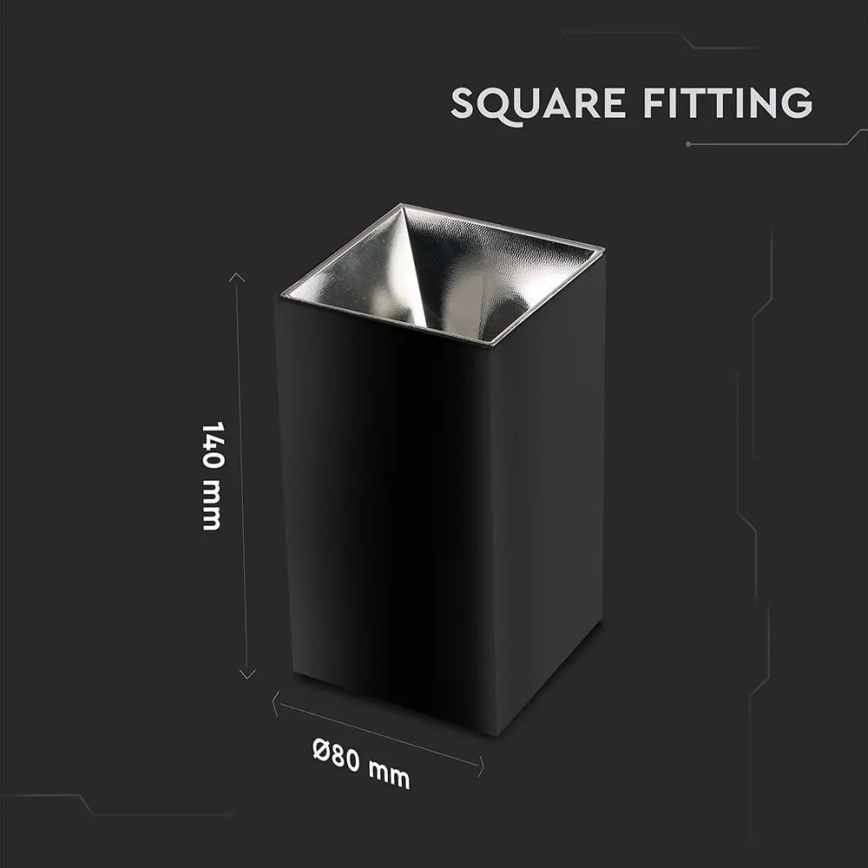 Foco 1xGU10/35W/230V preto/prateado
