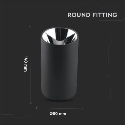 Foco 1xGU10/35W/230V preto/prateado