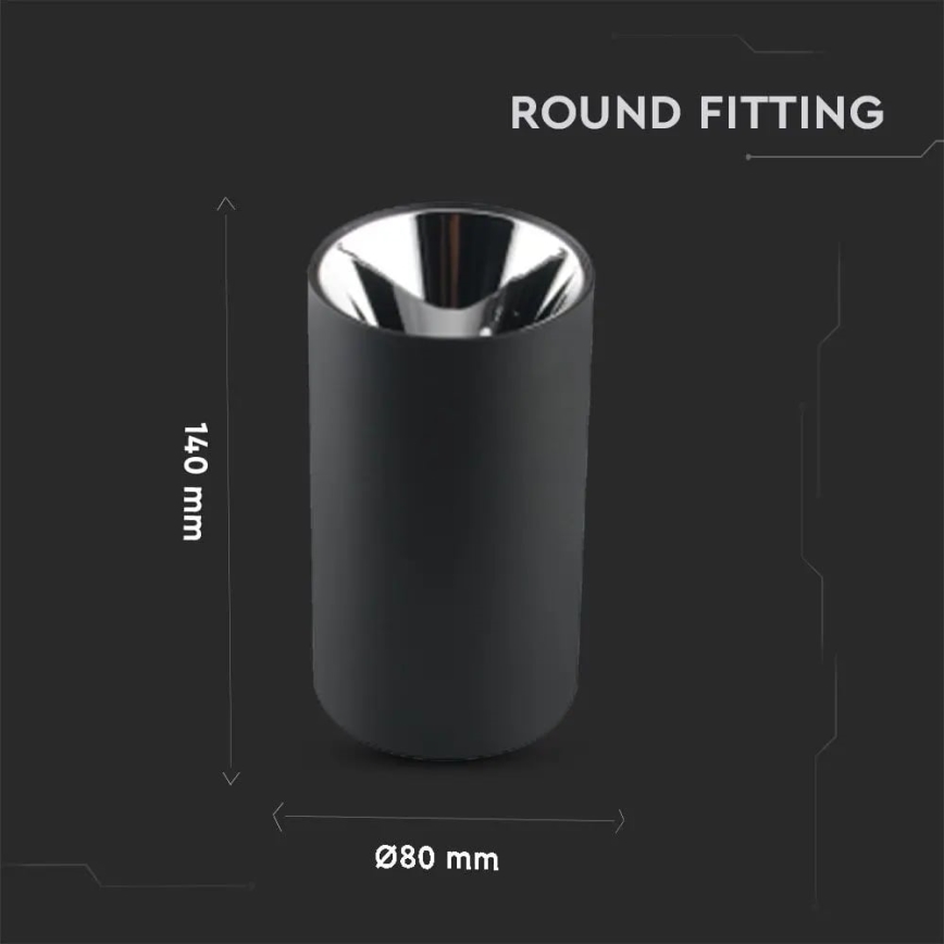 Foco 1xGU10/35W/230V preto/prateado