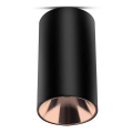 Foco 1xGU10/35W/230V preto/Rosa dourado