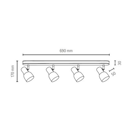 Foco SVANTJE 4xE14/40W/230V bétula - certificado por FSC