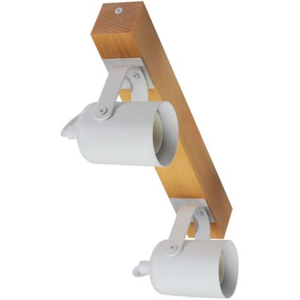 Foco 2xGU10/50W/230V faia/branco