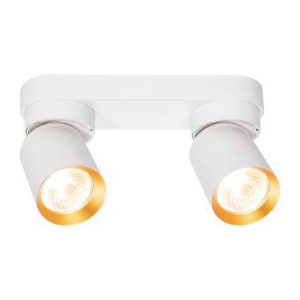 Foco ANDY 2xGU10/8W/230V branco/dourada