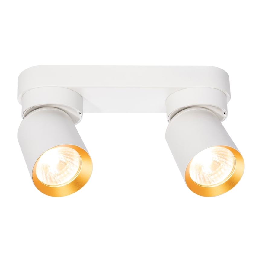 Foco ANDY 2xGU10/8W/230V branco/dourada