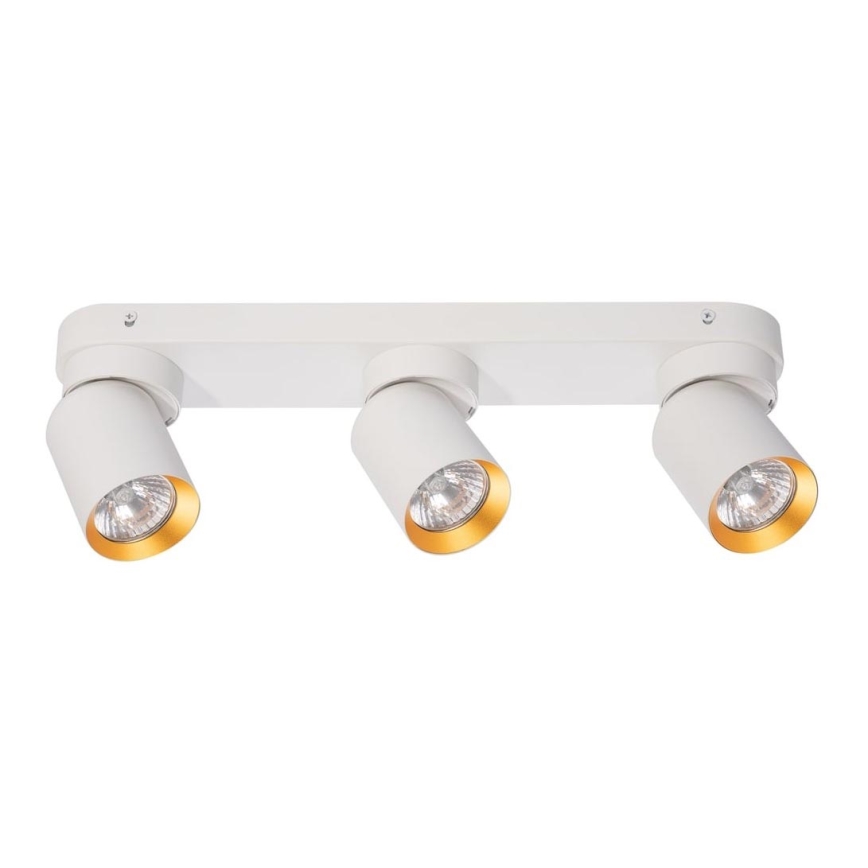 Foco ANDY 3xGU10/8W/230V branco/dourada