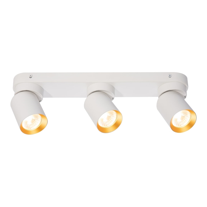 Foco ANDY 3xGU10/8W/230V branco/dourada