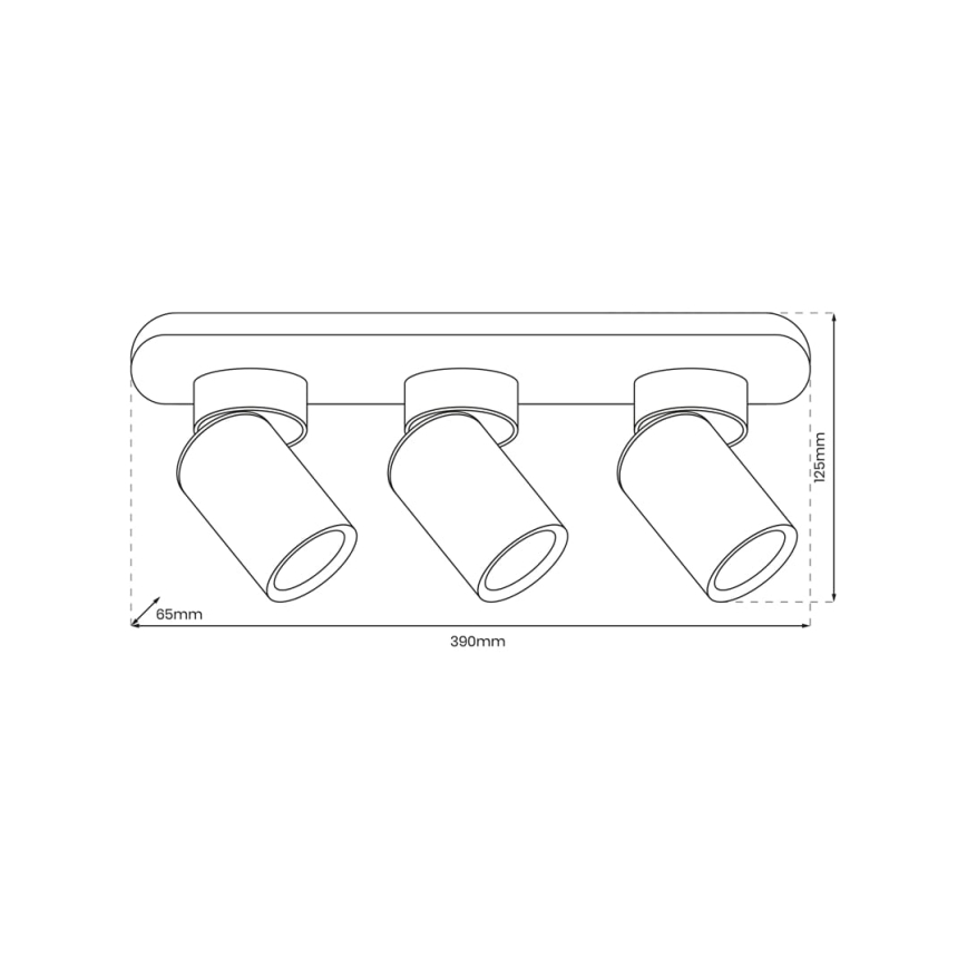 Foco ANDY 3xGU10/8W/230V branco/dourada