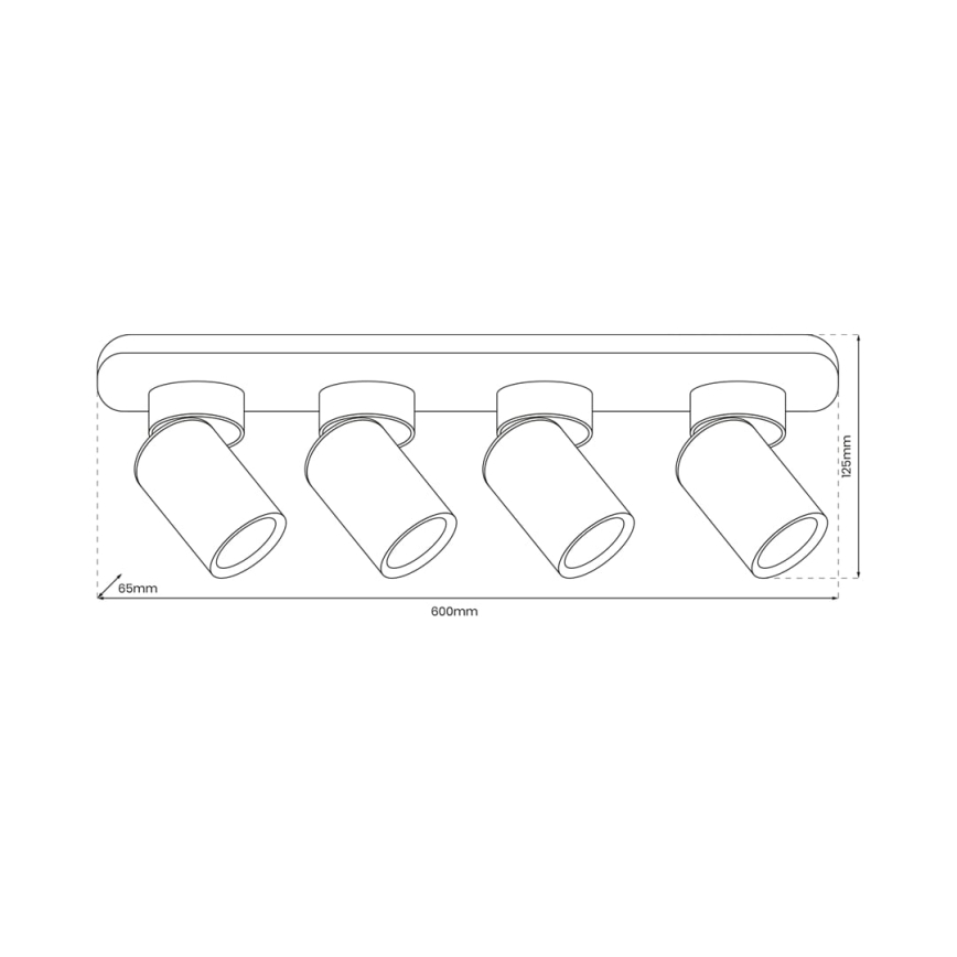 Foco ANDY 4xGU10/8W/230V branco/dourada