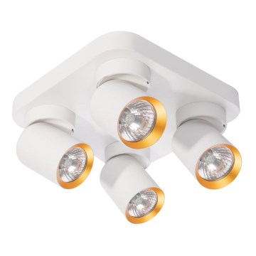 Foco ANDY 4xGU10/8W/230V branco/dourada