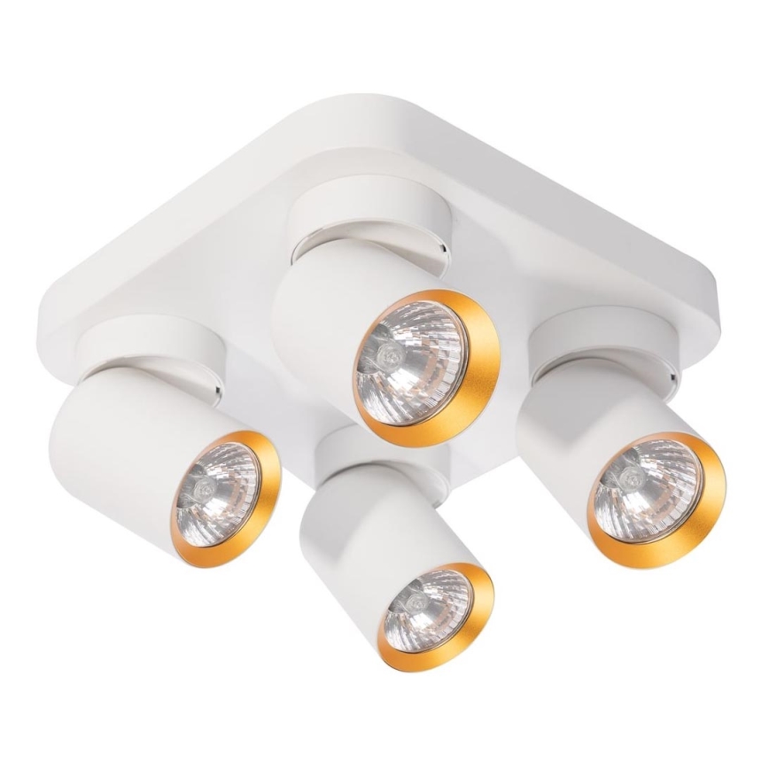 Foco ANDY 4xGU10/8W/230V branco/dourada