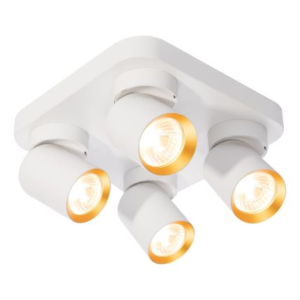 Foco ANDY 4xGU10/8W/230V branco/dourada