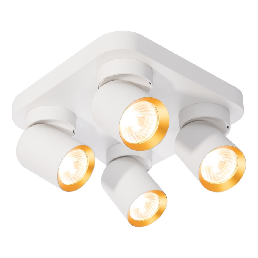 Foco ANDY 4xGU10/8W/230V branco/dourada