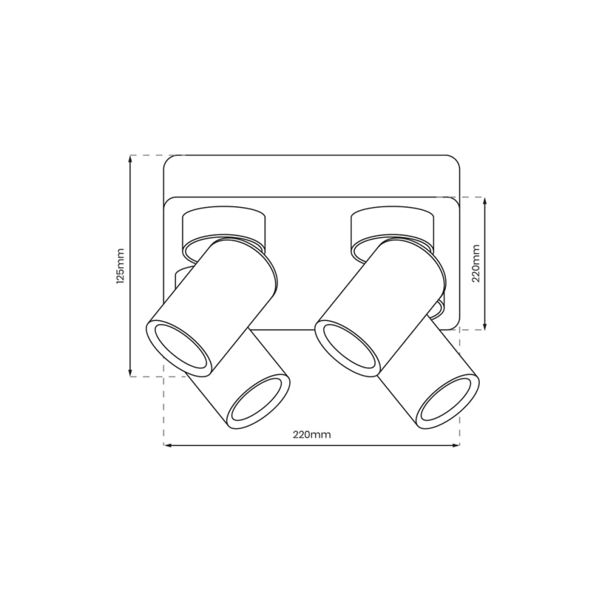 Foco ANDY 4xGU10/8W/230V branco/dourada