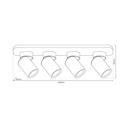 Foco ANDY 4xGU10/8W/230V preto/dourada