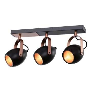 Foco ANICA 3xE14/40W/230V preto/cobre
