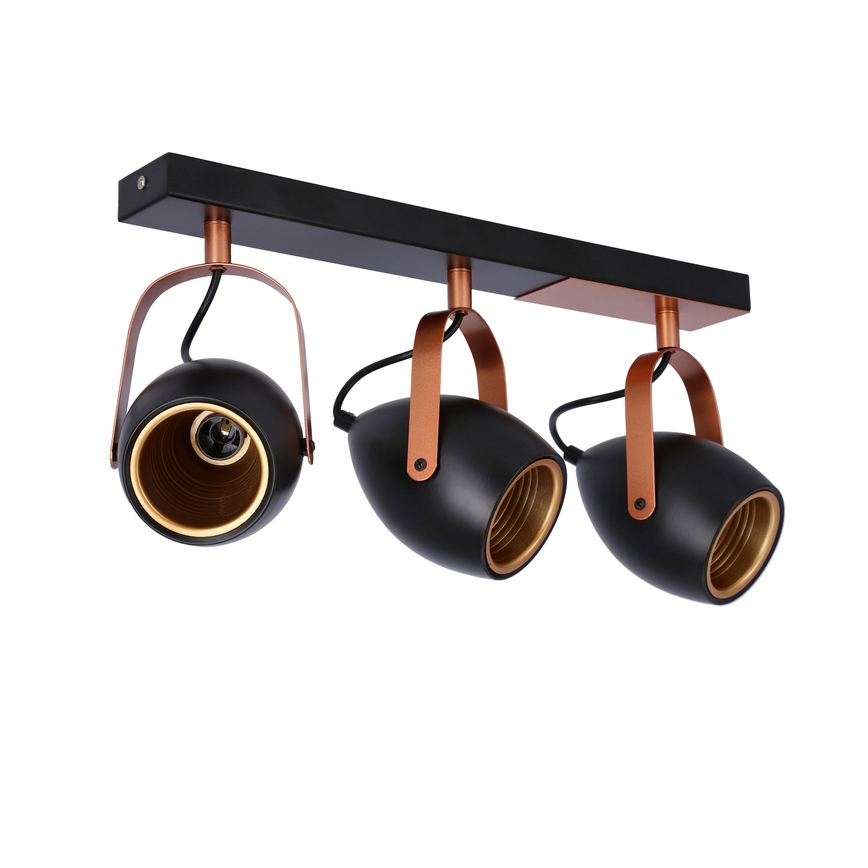 Foco ANICA 3xE14/40W/230V preto/cobre