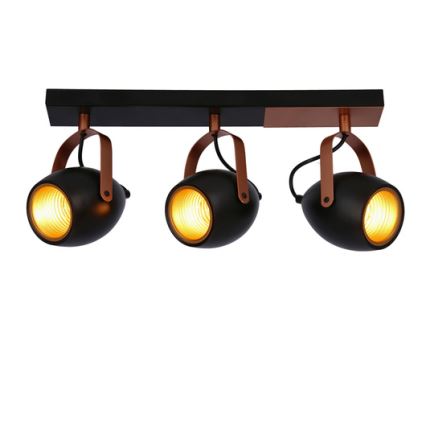 Foco ANICA 3xE14/40W/230V preto/cobre