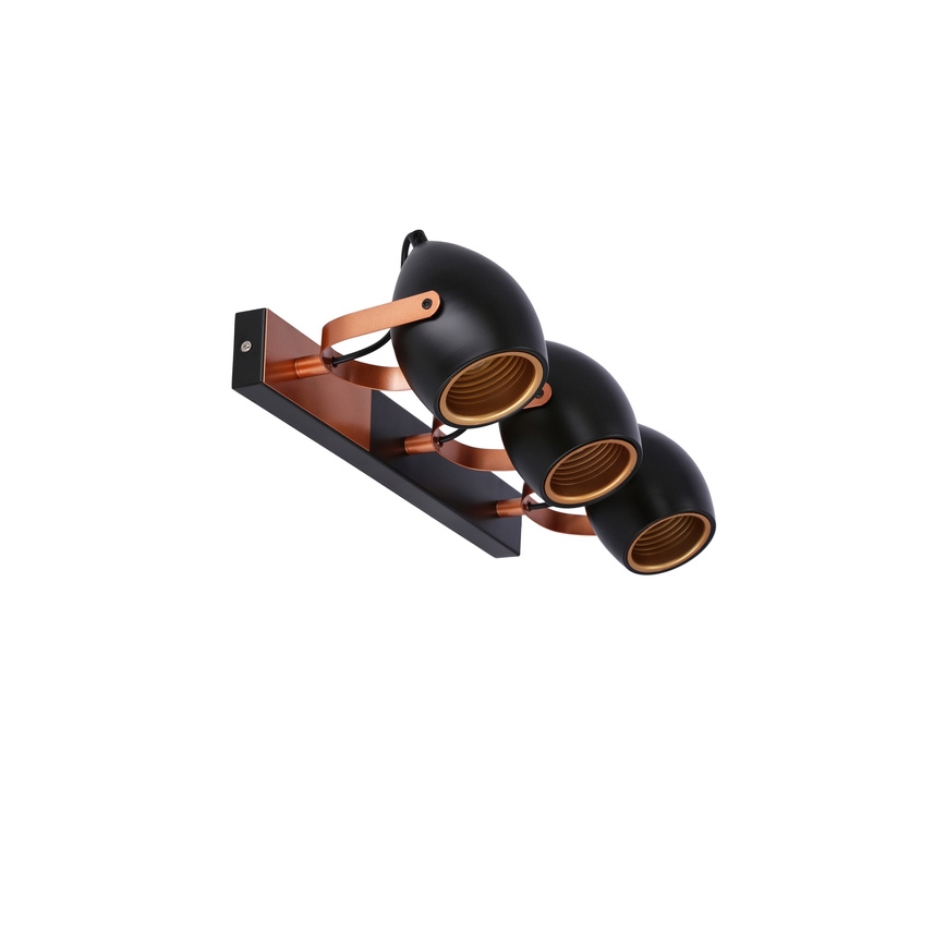 Foco ANICA 3xE14/40W/230V preto/cobre