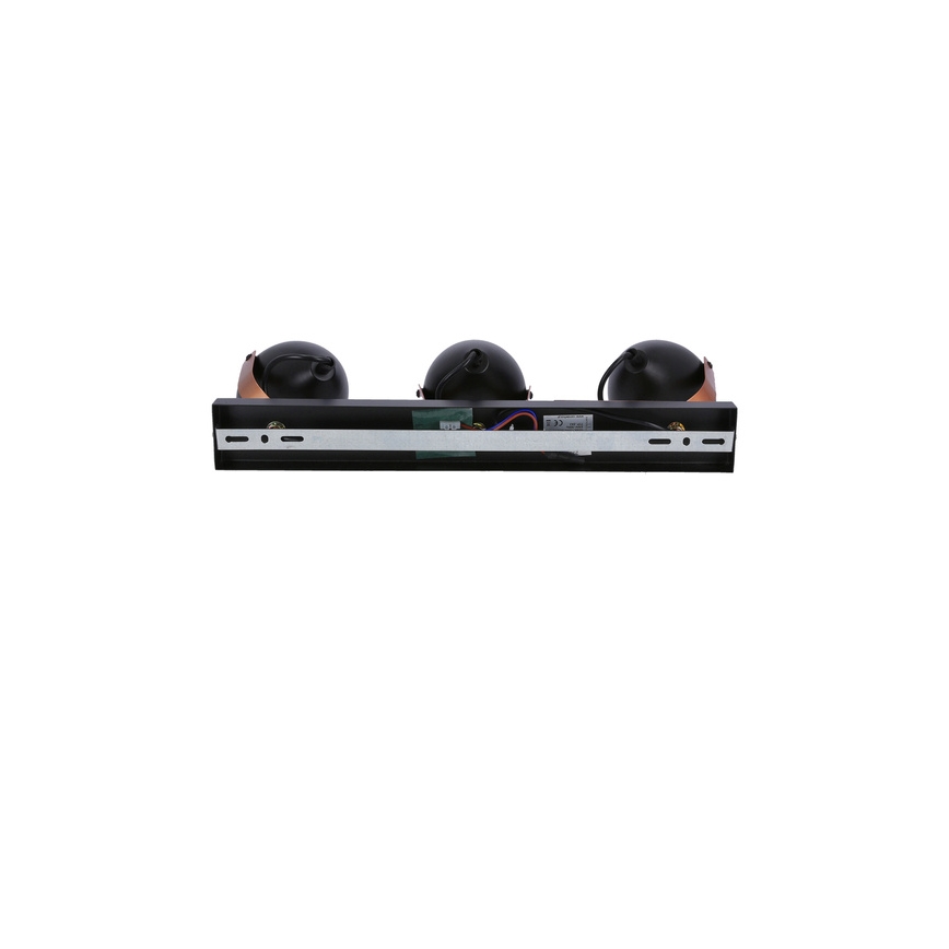 Foco ANICA 3xE14/40W/230V preto/cobre