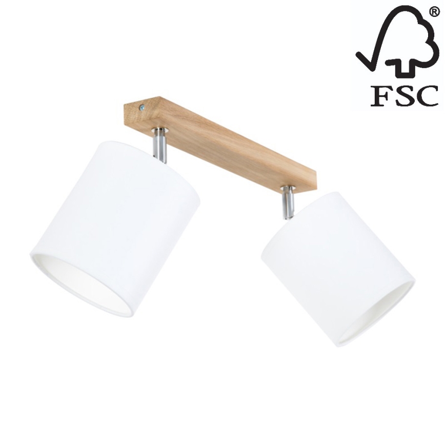 Foco APRILLIA 2xE27/25W/230V carvalho branco - certificado por FSC