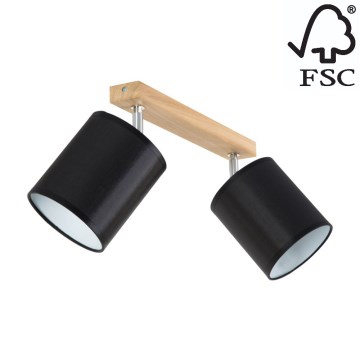 Foco APRILLIA 2xE27/25W/230V carvalho preto - certificado por FSC