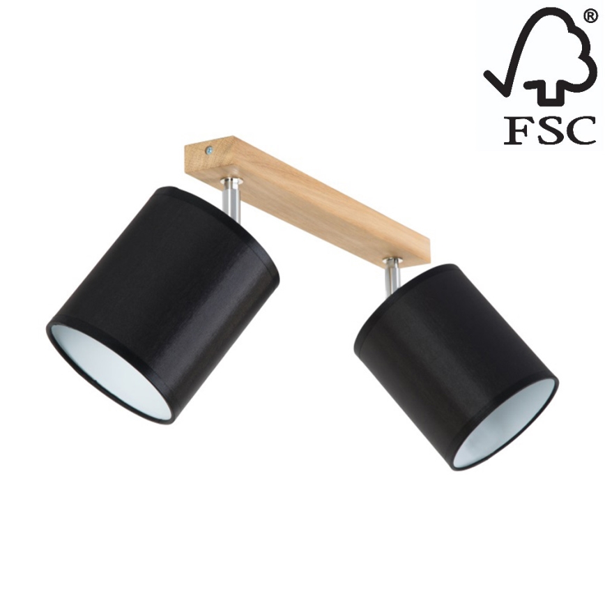 Foco APRILLIA 2xE27/25W/230V carvalho preto - certificado por FSC