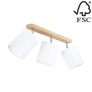 Foco APRILLIA 3xE27/25W/230V carvalho branco - certificado por FSC