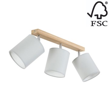 Foco APRILLIA 3xE27/25W/230V carvalho cinzento - certificado por FSC