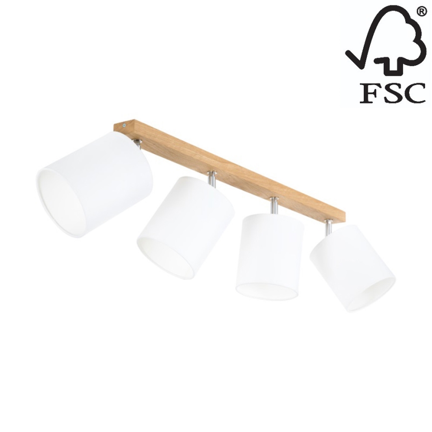 Foco APRILLIA 4xE27/25W/230V carvalho branco - certificado por FSC