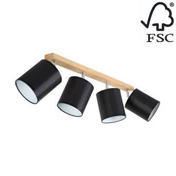 Foco APRILLIA 4xE27/25W/230V carvalho preto - certificado por FSC