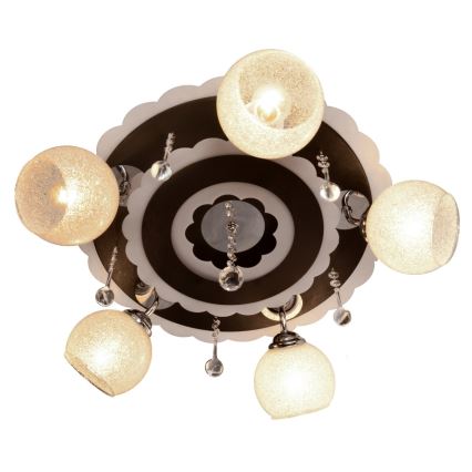 Foco ARONA 5xE27/15W/230V+LED preto antigo
