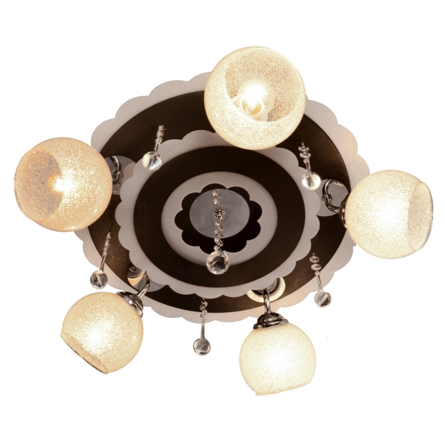 Foco ARONA 5xE27/15W/230V+LED preto antigo