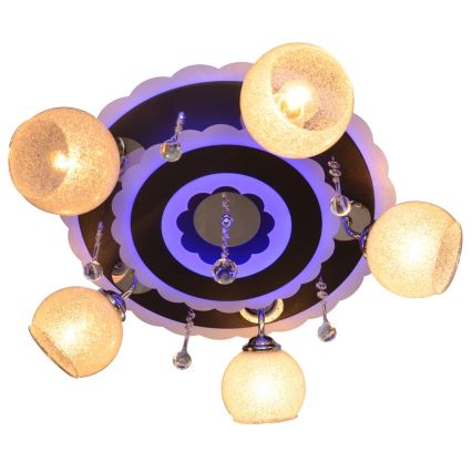 Foco ARONA 5xE27/15W/230V+LED preto antigo