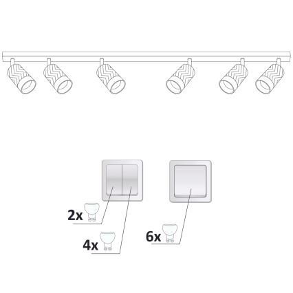 Foco ARRAS 6xGU10/10W/230V branco
