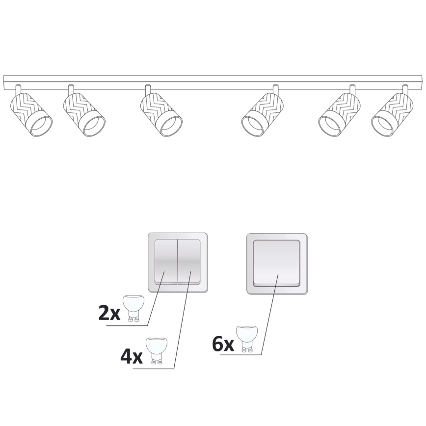 Foco ARRAS 6xGU10/10W/230V branco