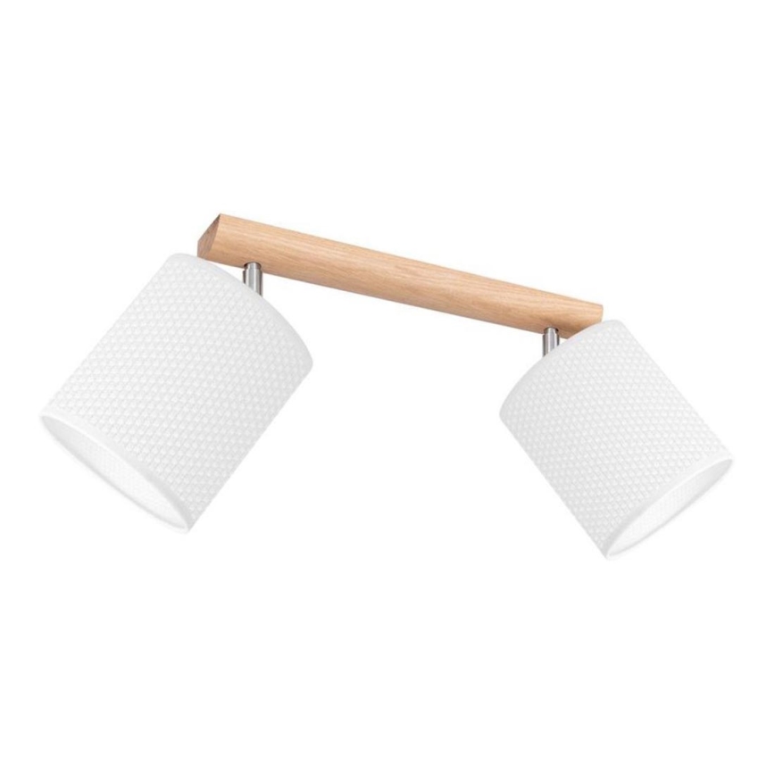 Foco BENITA 2xE27/25W/230V branco/carvalho