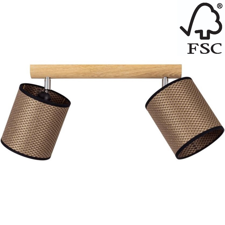 Foco BENITA 2xE27/25W/230V castanho/carvalho – FSC certificado