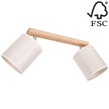 Foco BENITA 2xE27/25W/230V creme/carvalho – FSC certificado