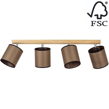 Foco BENITA 4xE27/25W/230V castanho/carvalho – FSC certificado