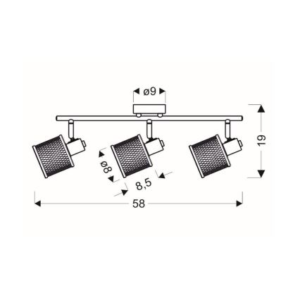 Foco CANABERA 3xE14/40W/230V